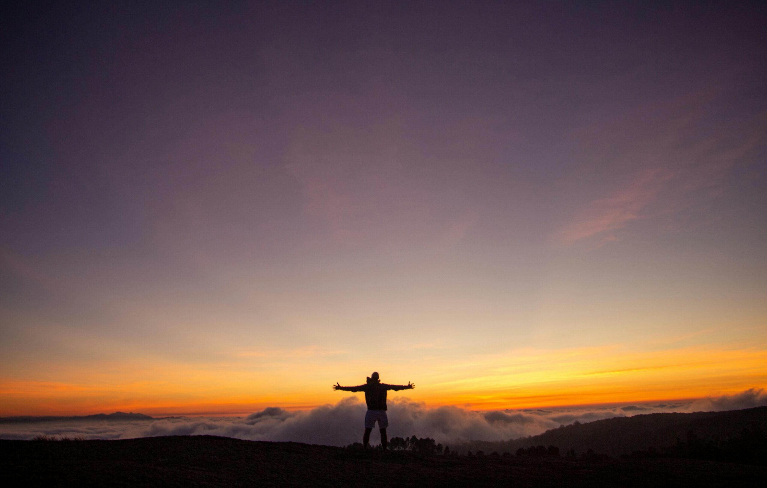 person at a sunrise view