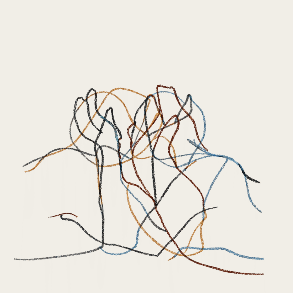 line drawing of squiggles