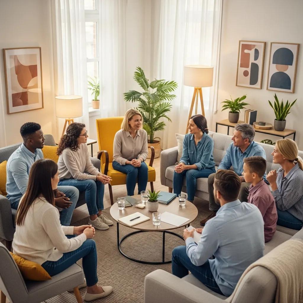 People in a counseling session representing individual, couples, and family therapy options