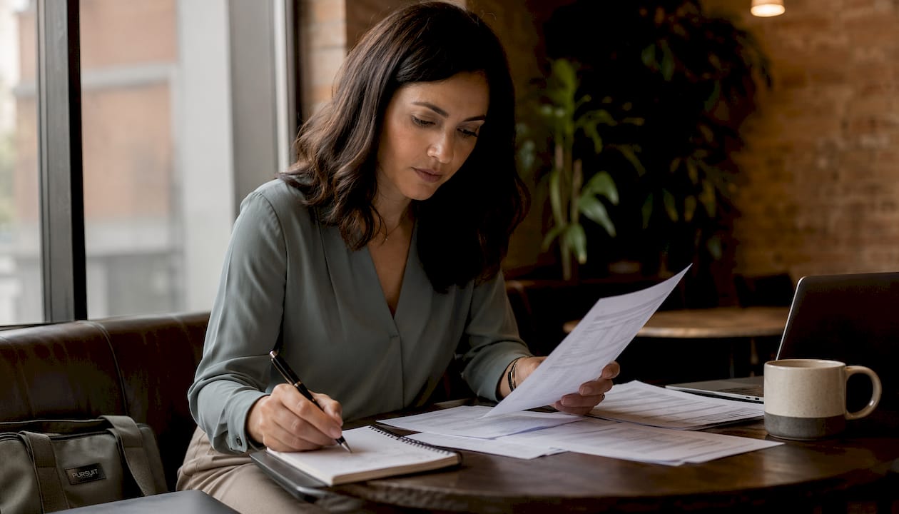 Woman reviewing therapy billing for HSA use
