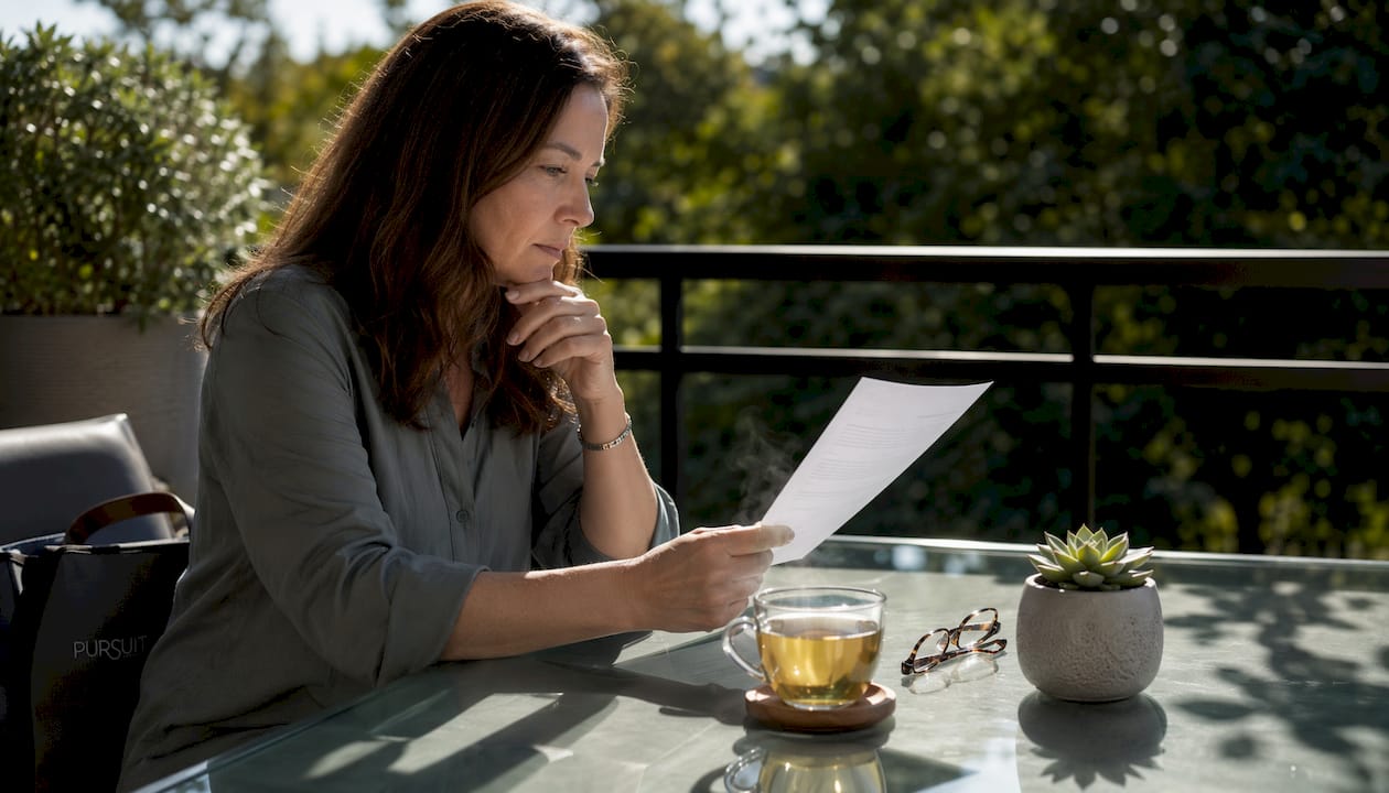 Patient reviewing superbill at home