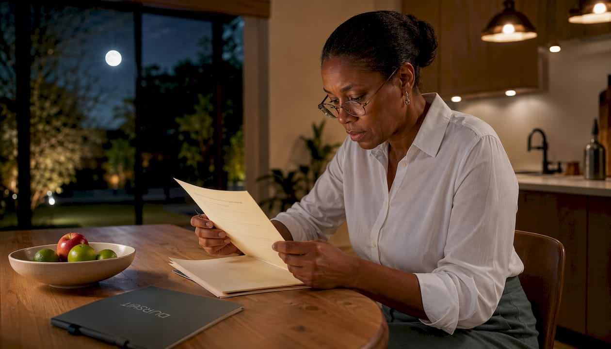 Lawyer reviewing confidential therapy intake form