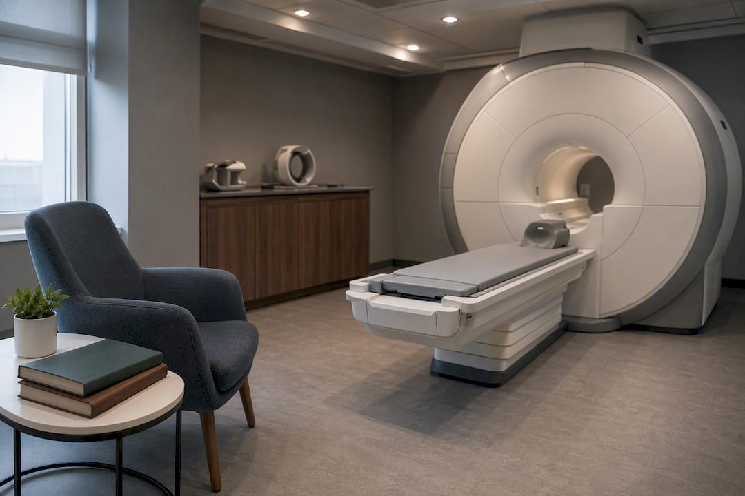 Brain imaging machine in clinical setting