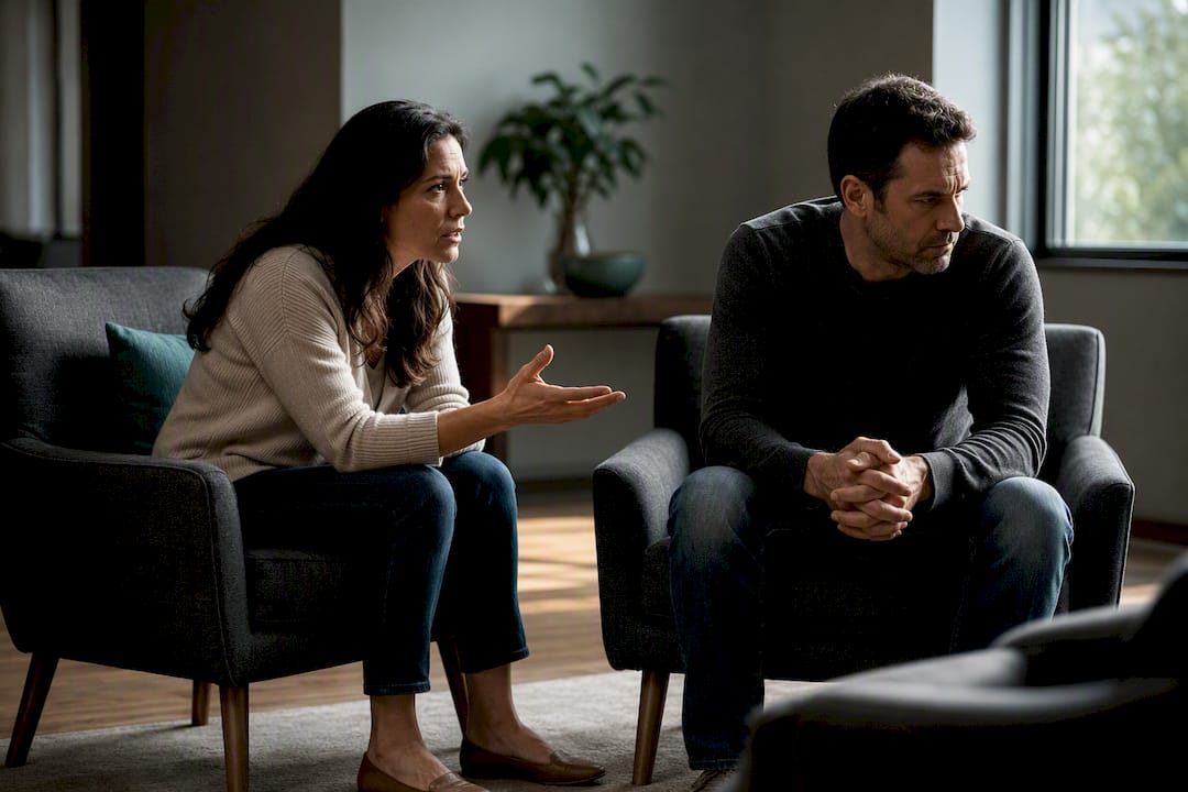 Couple showing pursue withdraw relationship pattern