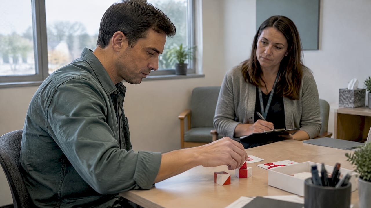 Pilot completing a neuropsychological assessment